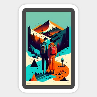 Hiking Men Sticker